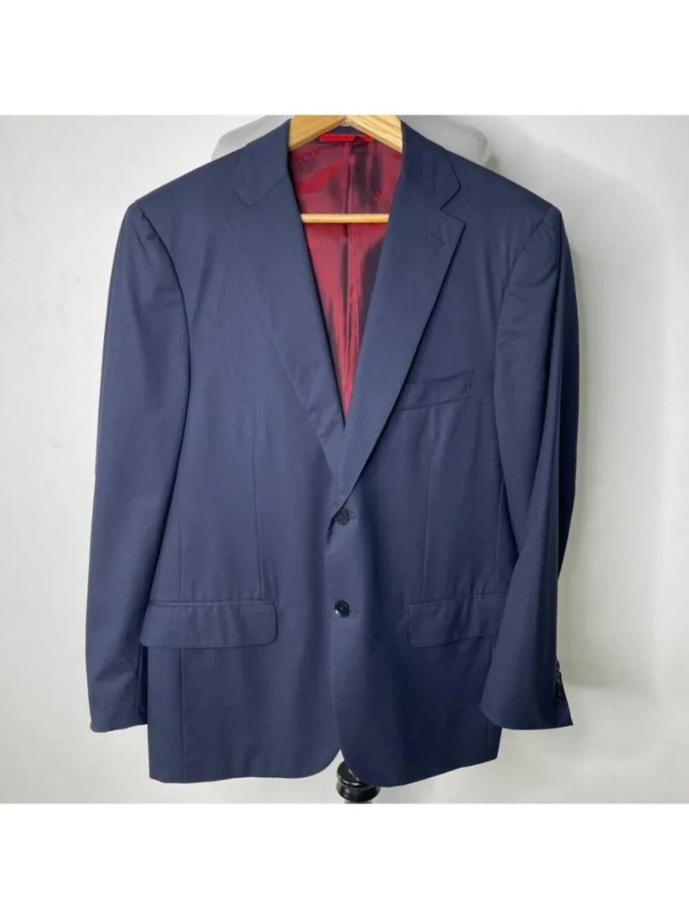 ISAIA Napoli Men's Navy Blue Wool Blazer Sport Coat Jacket Italy Size 50 / 40R